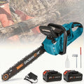 JOPWUE tronçonneuse, 3500 W – 16 Pouces | 3.0 Ah, Bleu/Noir – Électrique Sans Fil | à Batterie avec Moteur Brushless