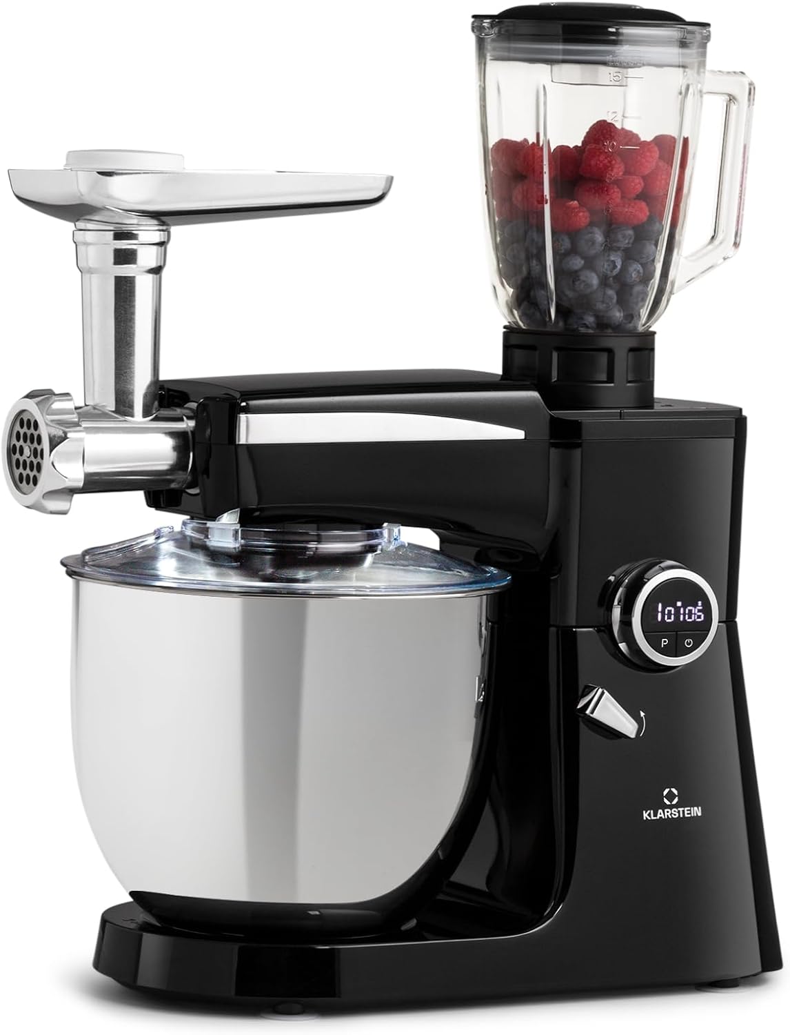 blender KLARSTEIN | 37 x 18 x 34,5 cm, 2000 W – 10 L | Noir/Argent, Robot Mixeur Multifonctions – Robot Cuisine