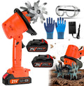motoculteur, 21 V – 360 tr/min | 12,7 cm, 10,2 cm – alliage d'aluminium | ABS, PP – 65 Mn | noir + orange, sans fil pour jardinage