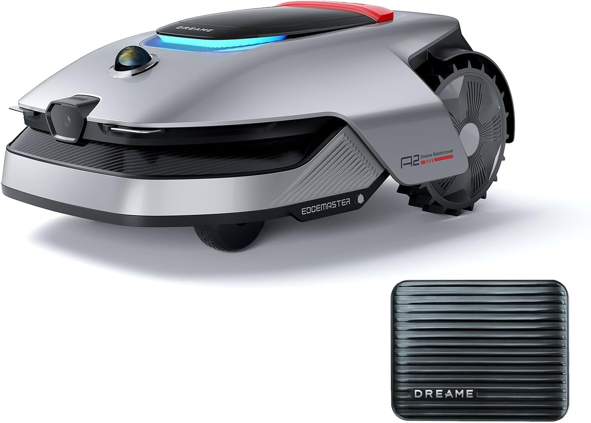 Tondeuses robot dreame | 3000 m, Argent/Noir – A2 Robot Tondeuse sans Fil Périphérique | 360° 3D LiDAR avec Caméra IA