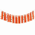 Guirlande décorative 180 x 30 cm en tissu orange blanc à motifs citrouilles pour fête d automne