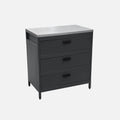 sweeek Cuisines d'extérieur, L 80 x P 51 x H 142 cm – Noir / Vert / Beige / Bleu gris | Cuisine d'extérieure en Acier Noir avec 3 tiroirs L80 cm