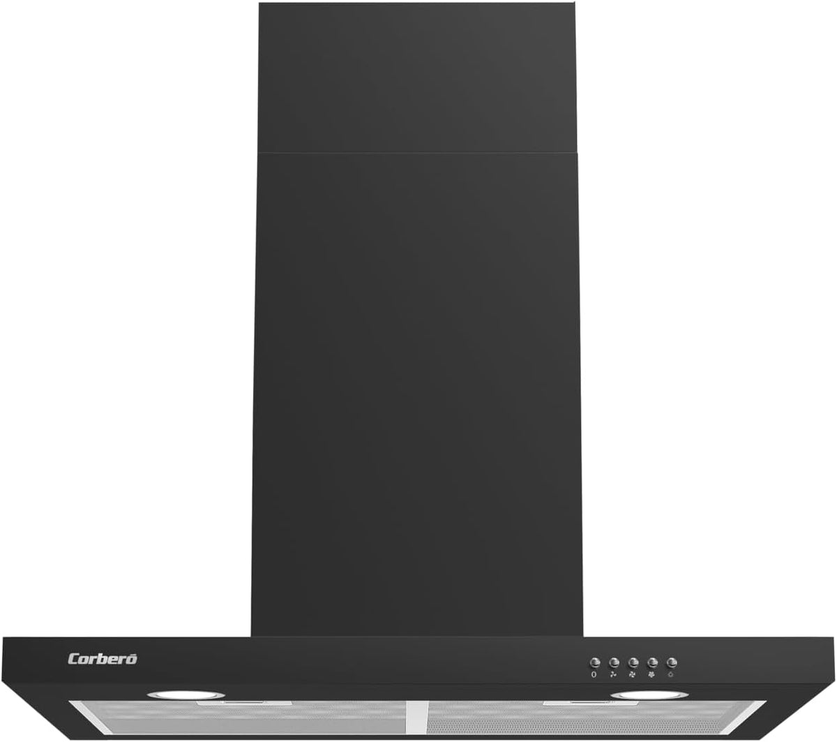 Hottes aspirantes Corbero – 70 cm | 165 W, Noir – Hotte décorative horizontale | VOSTOK760B, Débit 647 – 3 vitesses