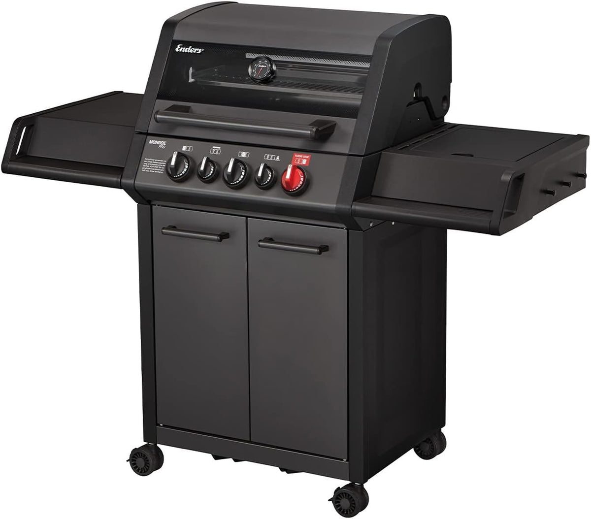 fumoir Enders – Noir | Barbecue à gaz MONROE Pro 3 SIK Turbo Shadow, Barbecue à gaz 838133 – Steak Turbo Zone
