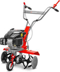 ELEM Technic motoculteur, Noir/Rouge/Argent – Motobineuse thermique 139CC - 6 fraises - Elem Garden