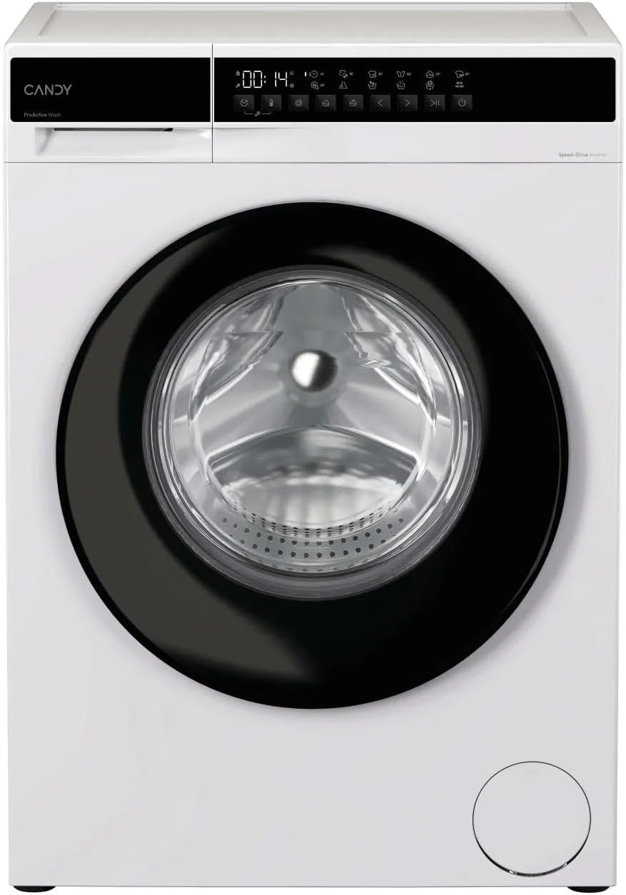 lave-linge CANDY | 6 kg, Blanc/Noir – EY 26SB7-S Machine à laver Slim 1200 tours Onduleur Classe énergétique A