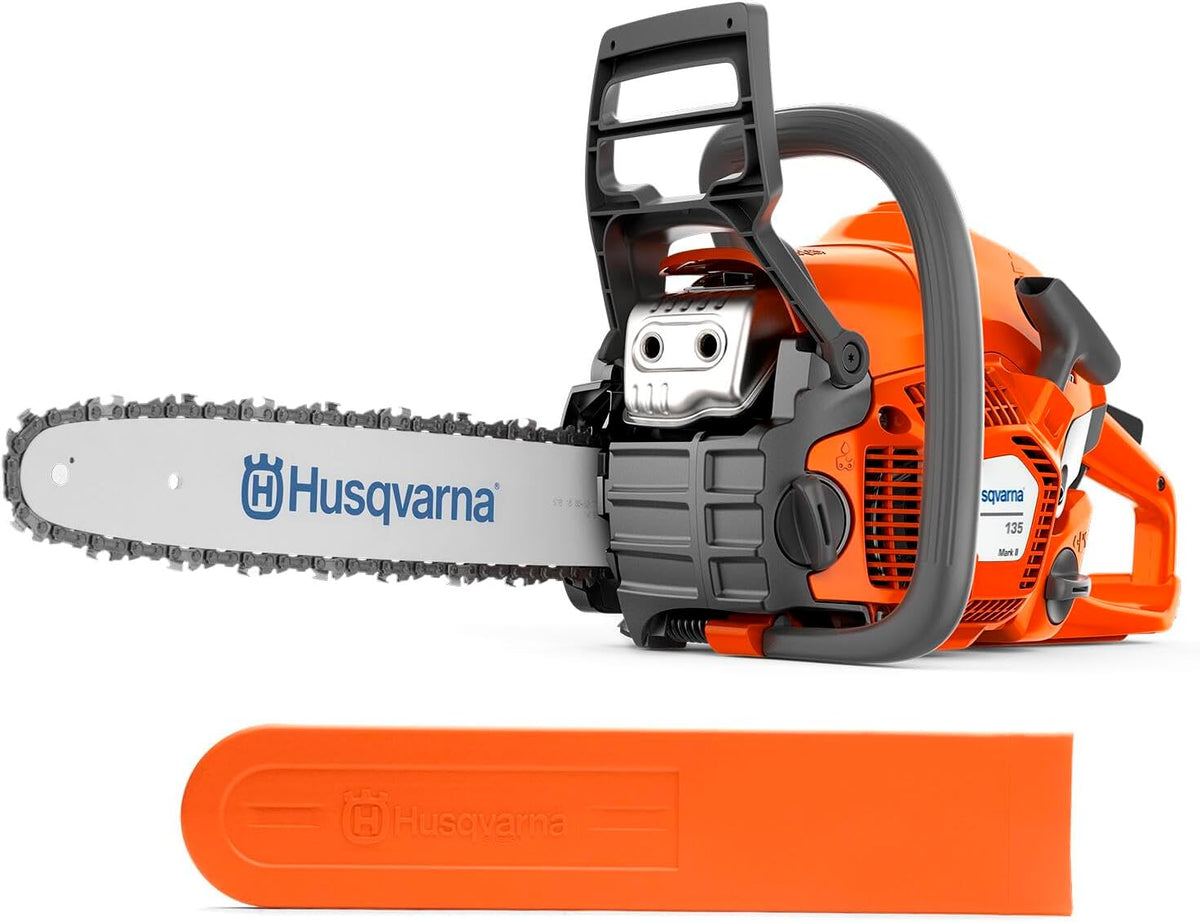 tronçonneuse Husqvarna – 38 cm | 35 cm, Orange/Gris – 135 Mark II: thermique ³ X-Torq | Smart Start, l'élagage et l'entretien du jardin