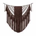 Tenture murale macramé 100 cm x 100 cm en coton marron style bohème