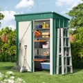 Bealife Abris de jardin, 180x162x95 cm – Vert/Beige | Abri de Jardin en Métal Abri à Outils, Abri à Outils en Acier Galvanisé