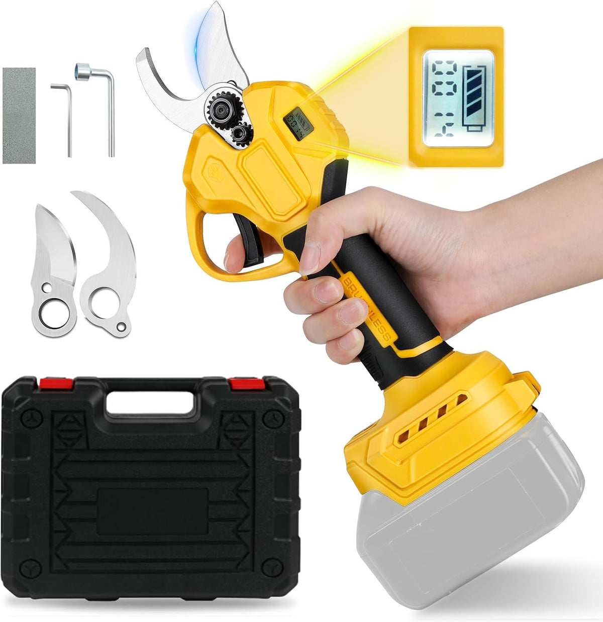 Sécateurset ciseaux panthem – 45 mm | 18 V, 20 V – Jaune/Noir/Argent | les arbres fruitiers (sans batterie)