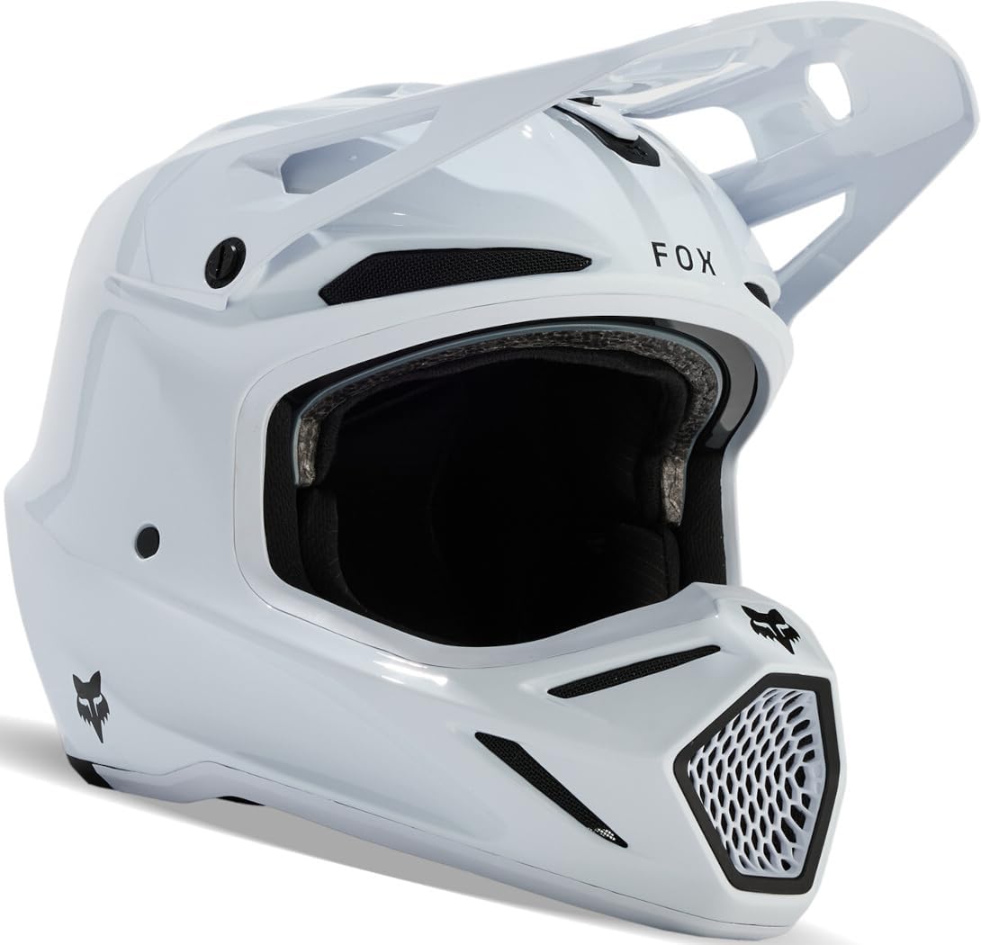 Casques motocross Fox Racing | Blanc, FOX V3 RS Carbon Solid MIPS Casque de Motocross