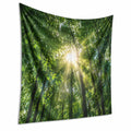 Tapisserie murale 150 x 200 cm en polyester vert imprimé forêt pour décoration intérieure