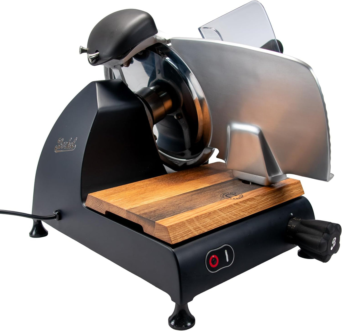 trancheuse électrique Palatina Werkstatt | 25 cm, Noir/Argent/Marron – Berkel Red Line 250 Trancheuse professionnelle professionnelle avec lame
