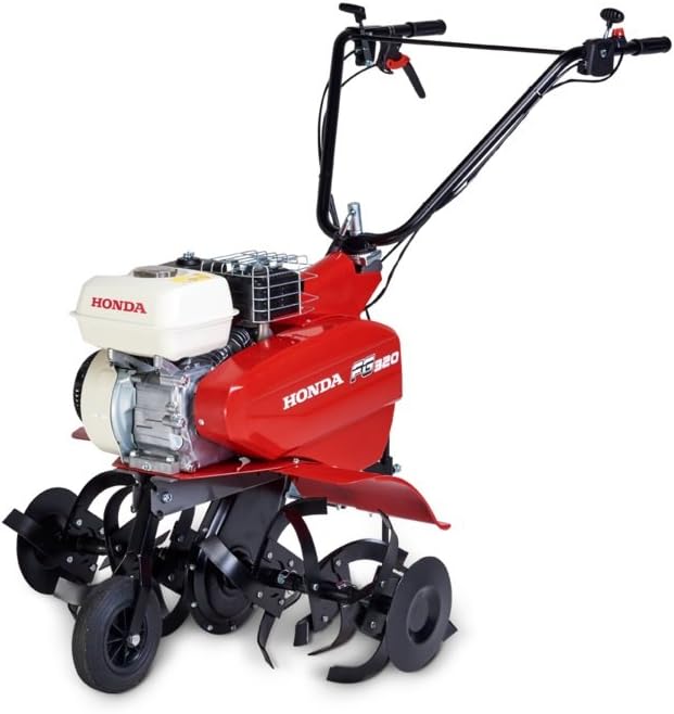 motoculteur Honda – 800 mm | Rouge/Noir/Ivoire, FG 320 Motobineuse pour usage domestique – à rappel | 2 vitesses