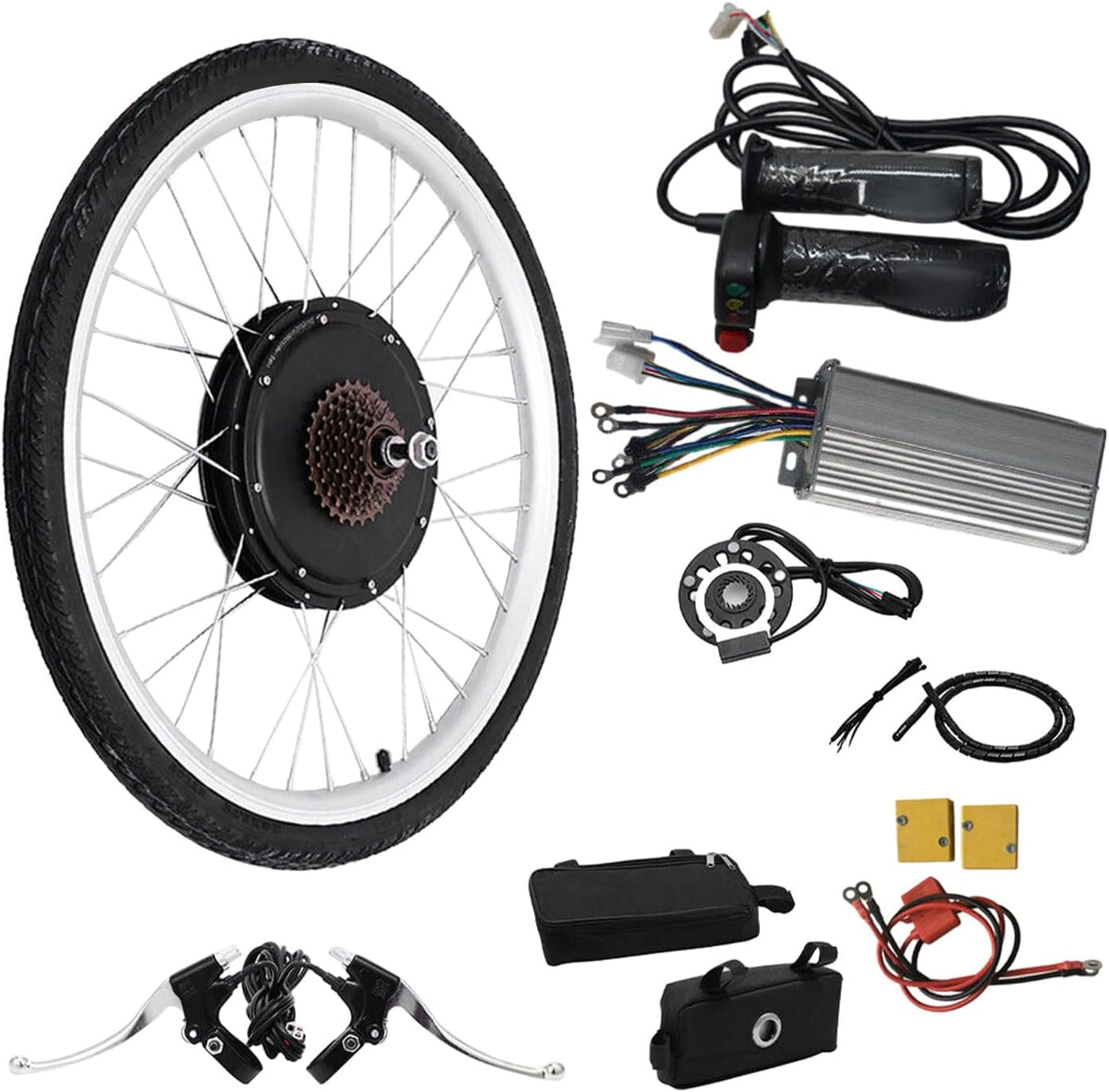 Mqwdxzfes Cyclisme, 1000 W – 48 V | aluminium, fer – cuivre | acier magnétique, noir