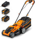 Lawnmaster tondeuse à gazon, 24 V – 2x4.0 | 34 cm, 300 m – 32 L | Noir/Orange, CLMF2434G sans Fil Max Ah Batterie