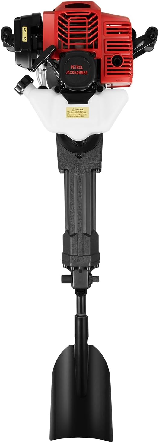 NadineDutol motoculteur, 1900 W – acier | polypropylène, aluminium – caoutchouc | noir, rouge – Excavatrice à essence 52 cc 2 temps