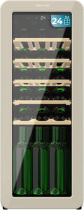 Caves à vin Cecotec | Beige, Cave à Vin 24 Bouteilles Rétro Bolero Grandsommelier Origin 24 Hit – Finition | Contrôle par écran LED