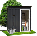 RELAX4LIFE Abris de jardin, 163 x 86 x 181 cm – Fer coloré | Fer galvanisé, Gris – Abri de Jardin en Métal avec Toit Incliné