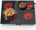 table de cuisson Hobsir hob – plaque de cuisson | 60CM, 6600 W – 240 V | Noir/Rouge, Hobsir Plaque Vitrocéramique 4 Feux – électrique Encastrable