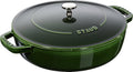 STAUB Casseroles poêles et faitouts, 28 cm – 3,7 L | Vert, Sauteuse Chistera en Fonte – Basilic