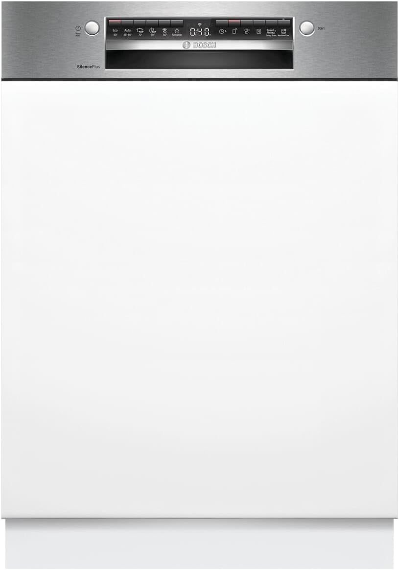 Bosch Lave-vaisselles standards, Argent/Blanc – BOC Teilintegrierter Geschirrspüler SBI4ECS28E Serie 4 A met