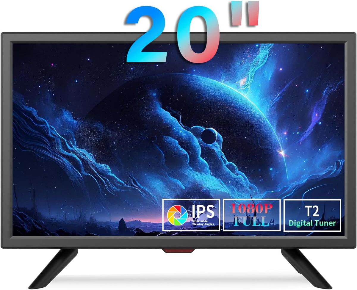 téléviseur KCR | 20 Pouces, Noir – Freeview LED TV | Tuner TV numérique DVB-T2 intégré, entrée AV – entrée HDMI/VGA