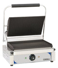 plancha Casselin – L 410 x P 370 x H 200 mm | 2 200 W / 230 V, Noir/Argent – CGPRR - Grill panini plaques rainurée - rainurée