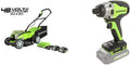 Tondeuses et tracteurs Greenworks – 2x 2 | Vert/Noir