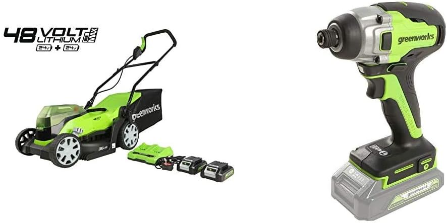 Tondeuses et tracteurs Greenworks – 2x 2 | Vert/Noir