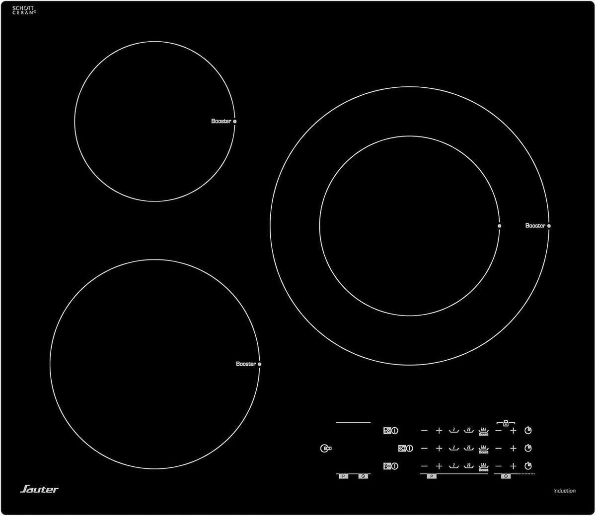 table de cuisson Sauter | Noir, J39089363-008 Plaque de Cuisson Induction