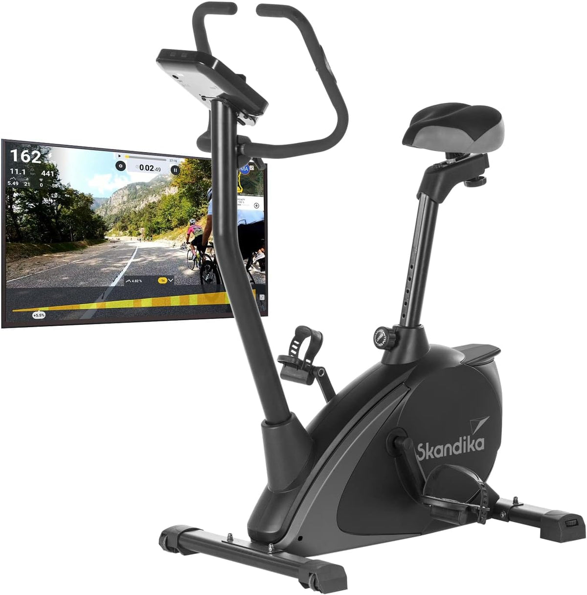 Vélos d'appartement Skandika | 130KG, Noir – Vélo d'appartement Vinneren | 16 Niveaux de Résistance, 12 Programmes