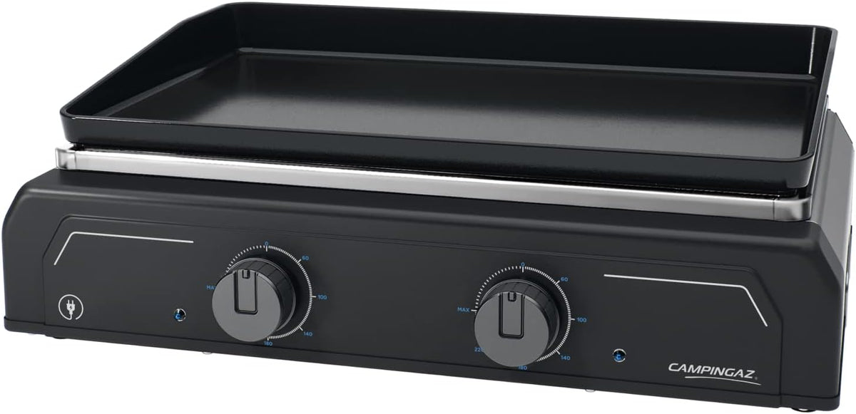plancha CAMPINGAZ | 3400 W, Noir – Electric 2 XD | barbecue de table électrique, plaque en fonte et 2 zones de cuisson séparées