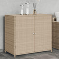 armoire Gecheer | 83 x 45 x 76 cm (l x P x H), 83x45x76 cm – résine tressée | acier enduit de poudre, acier inoxydable – beige