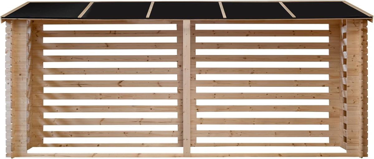 Abris de jardin Générique | 4670x1180, Bois/Noir – Abri Bûches xh2120 INT053