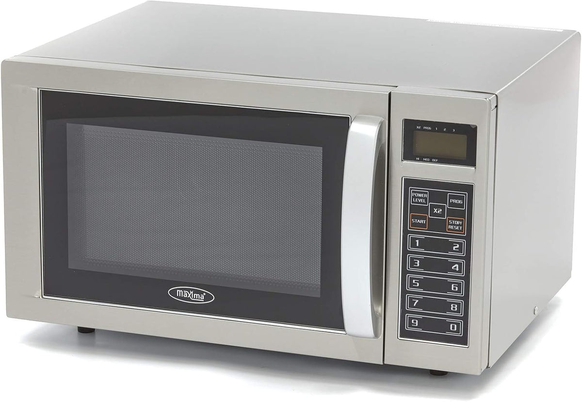 Maxima Fours micro-ondes, 1000 W – 32 cm | Argent, Micro-ondes - 1000 W - 20 programmes - Assiettes jusqu'à Ø
