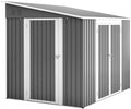 vutizal Abris de jardin, 6 x 8 – 1,8 x 2,4 m | acier galvanisé, Gris/Blanc – Abri de jardin en métal de pieds ( )
