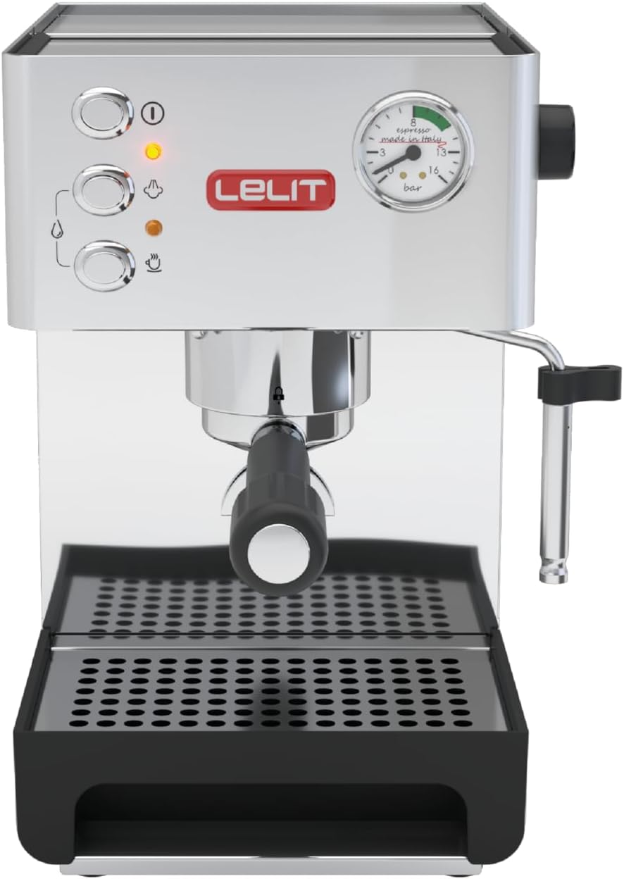 machine à café Lelit – cafetière | Argent, Anna - Avec Mousseur à Lait - PL41EM-2G80 - Acier Inoxydable Poli
