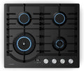 table de cuisson KLARSTEIN, 8000 W – 60x51 cm | Noir, Ignito Plaque de Cuisson Gaz – 4 Brûleurs Aluminium | Minuterie