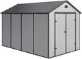 JOBU Abris de jardin, 8,90 m – Gris | Jôbu Abri de Jardin en Résine ², Kit de Fondation Inclus – Abri à Outils Abri de Rangement Extérieur
