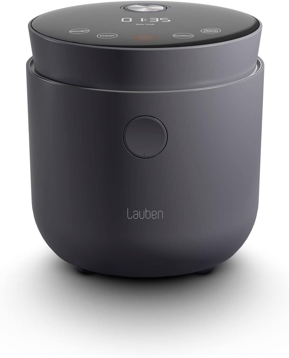 Électroménager spécialisé Lauben | 1,5 l, Anthracite – LOW Sugar Rice Cooker | Cuiseur à riz avec fonction à faible teneur en sucre