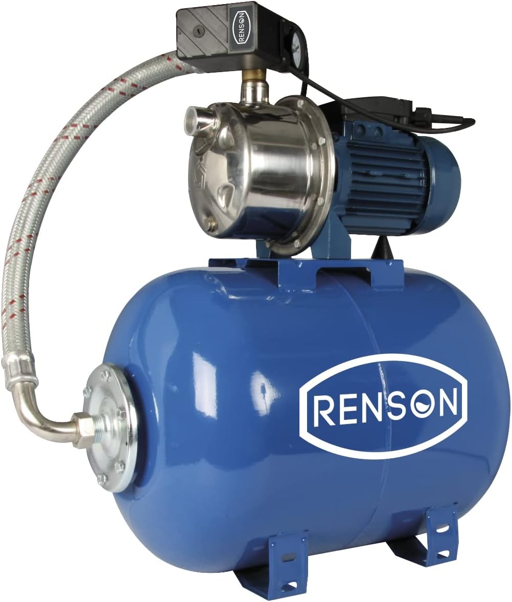 RENSON Pompes à haute pression, 80 L – 0,88KW | 230 V, Bleu/Argent – GROUPE DE SURPRESSION POMPE