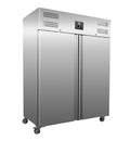 armoire L2G | 1400 L, Argent – réfrigérée positive inox professionnelle - 2 portes | Tropicalisé, gaz R290