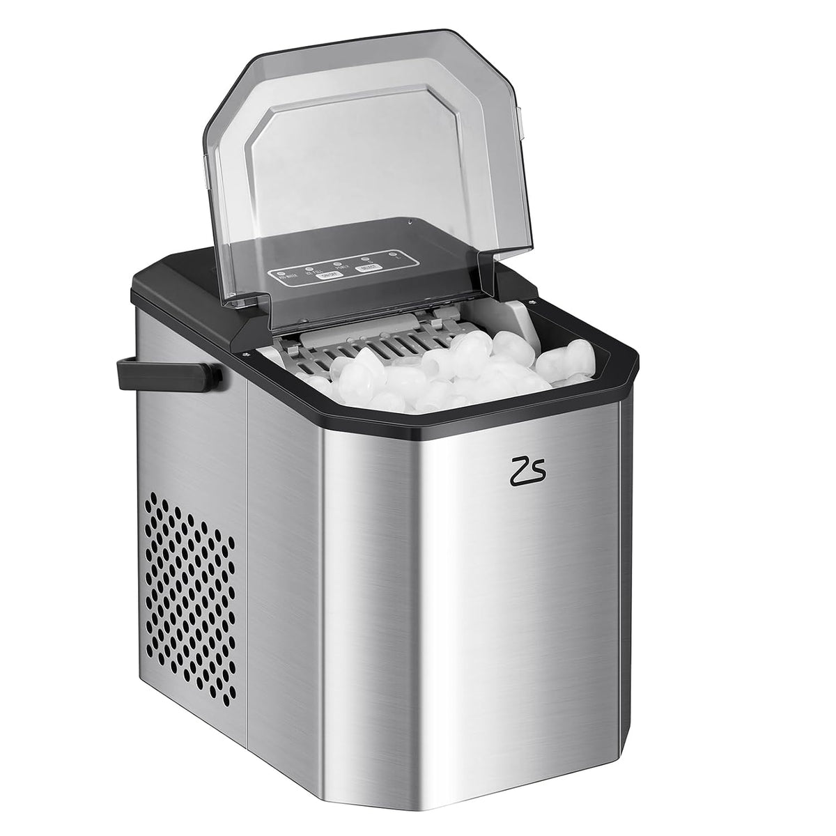 machine à glaçons Garvee | fabrique à glaçons, 12 kg – Argent/Noir | De Comptoir - En 24 Heures, 9 Glaçons Prêts En 8 Minutes – électrique Et Compacte