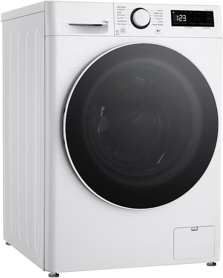 LG lave-linge, machine à laver – Blanc/Noir | frontal F34R50WHS