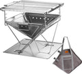 fumoir camping moon – acier inoxydable | Argent, Campingmoon Barbecue Grill Brasero Pliable en Acier Inoxydable Grand MT-045