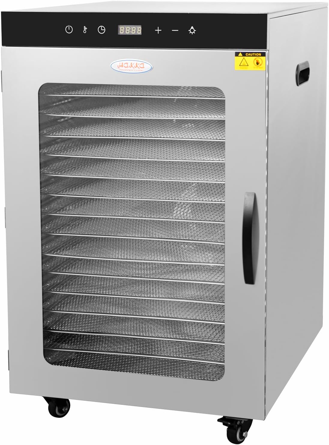 HAKKA FOOD PROCESSING déshydrateur alimentaire, 1450 W – Argent | Hakka Professionnel, 16 Plateaux – Viande Séchée