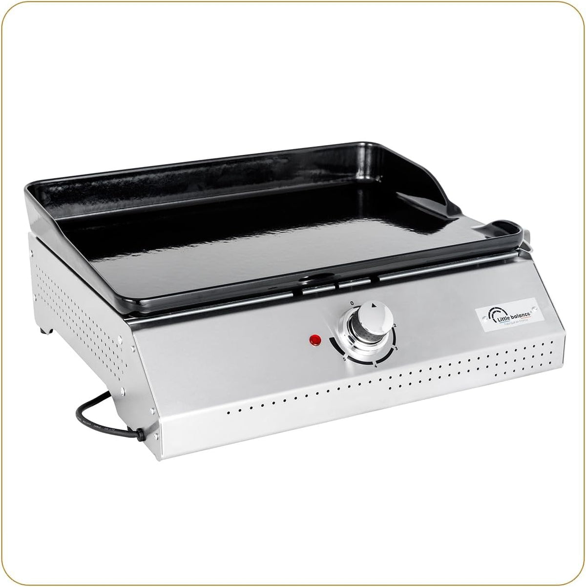 table de cuisson LITTLE BALANCE – 2150 W | Noir/Argent, 8713 Biscarosse 50-35 – Plancha électrique | Plaque de cuisson Fonte émaillée XL