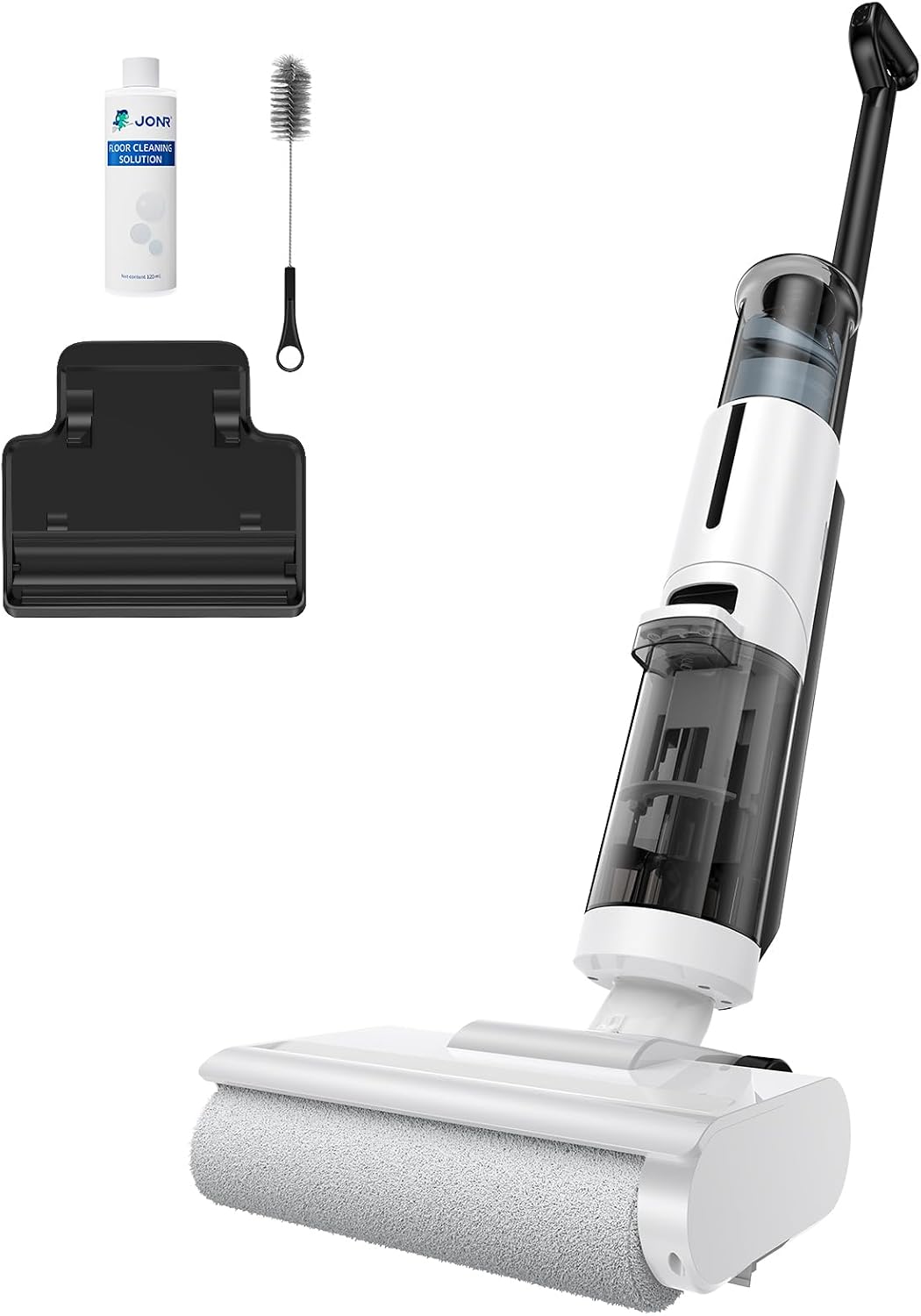 aspirateur eau et poussière JONR – 1 mm | Noir/Blanc, ED12 Lite sans Fil avec Batterie – Brosse de Nettoyage des Bords
