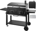 barbecue à charbon – Noir | Fumeur réglable à 2 hauteurs, jauge de température – Barbecue extérieur pour Jardin/Camping